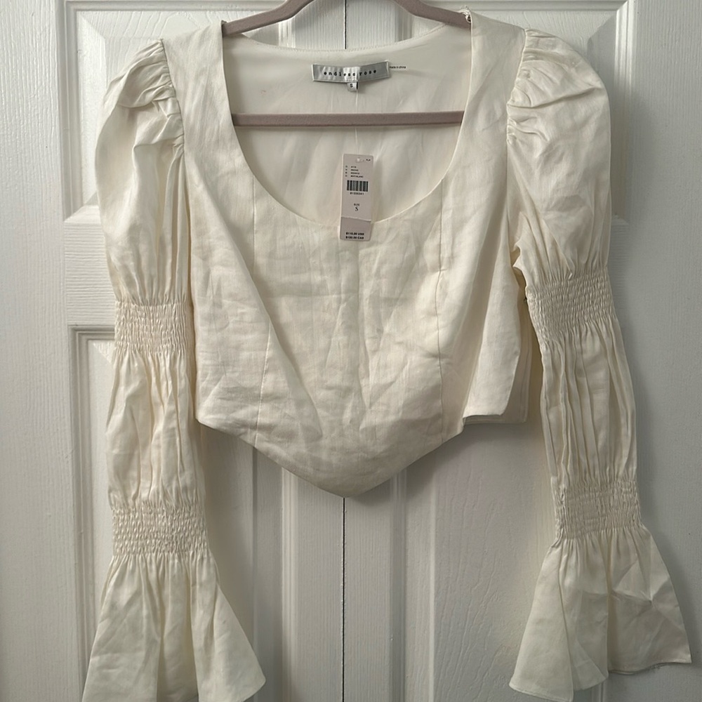 Anthropologie Endless Rose Puff Sleeve Bodice Size S NWT